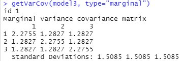 marginal variance covariance matrix