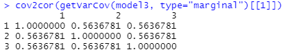 marginal correlation matrix