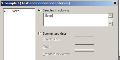 samples in columns